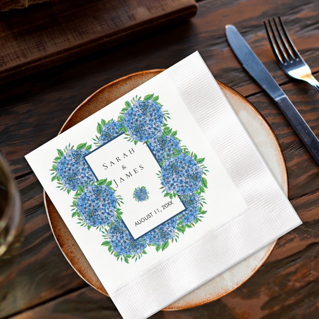 Guardanapo De Papel Hydrangeas Watercolor Casamento Cocktail Napkins (Criador carregado)