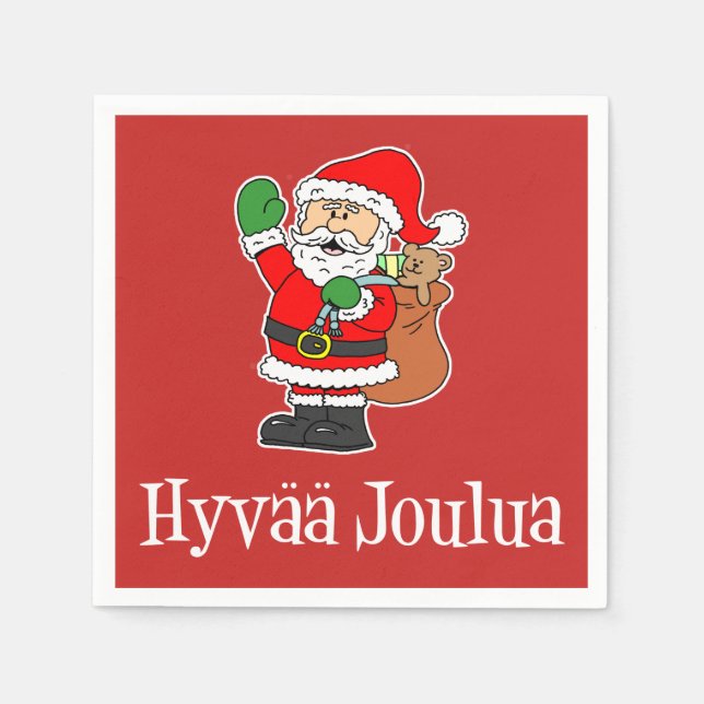 Guardanapo De Papel Hyvaa Joulua Papais noeis de Natal Finlandeses (RE (Frente)