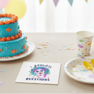 Guardanapo De Papel I Axolotl Perguntas, Kawaii rosa anfíbio