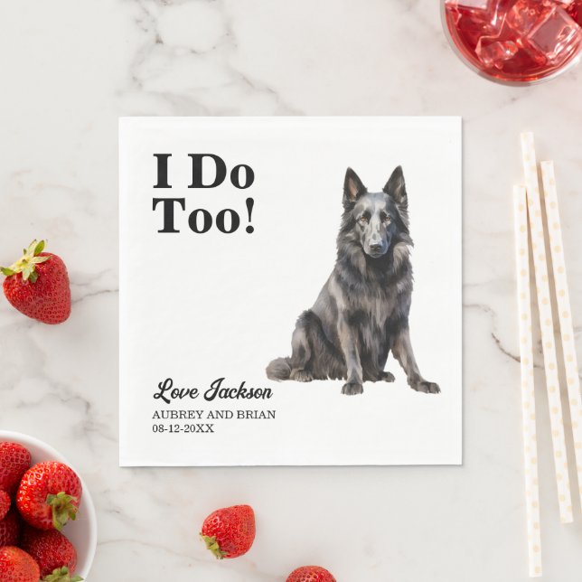 Guardanapo De Papel I Do Too Belga Sheepdog Pet Wedes (Insitu)