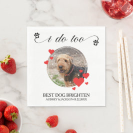 Guardanapo De Papel I Do Too Red Hearts Dog Photo Wedding