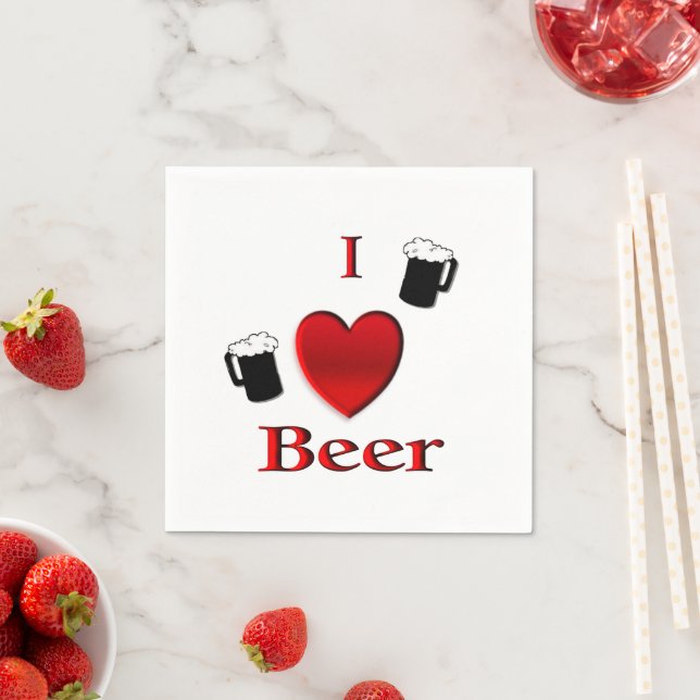 Guardanapo De Papel I Heart Beer Design (Insitu)