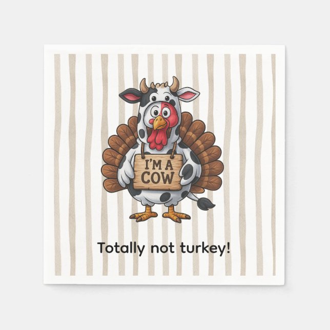Guardanapo De Papel I’m a Cow Turkey | Funny Thanksgiving Disguise (Frente)