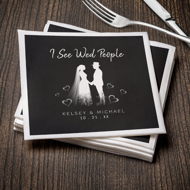 Guardanapo De Papel I See Wed People Gothic Ghost Halloween Wedding (Criador carregado)