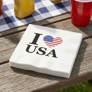 GUARDANAPO DE PAPEL "I ❤️ USA"
