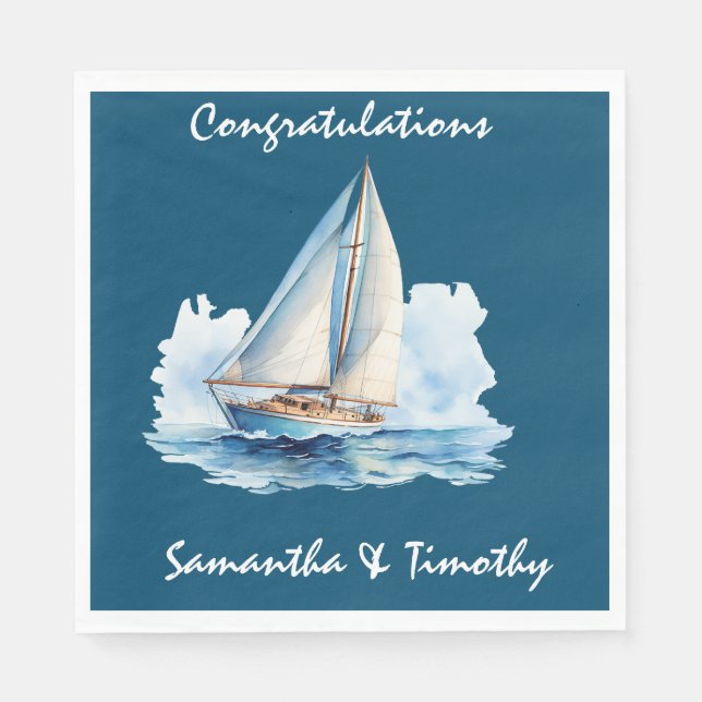 Guardanapo De Papel Iate temido, Parabéns Náutico (Frente)