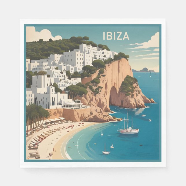 Guardanapo De Papel Ibiza, Poster de viagens Espanha (Frente)