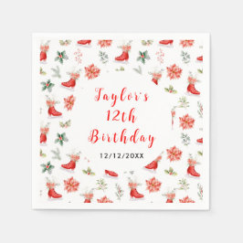 Guardanapo De Papel Ice Skating Birthday Party Red