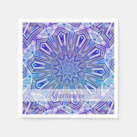 Ice Star Kaleidoscope Padrão Napkins 2