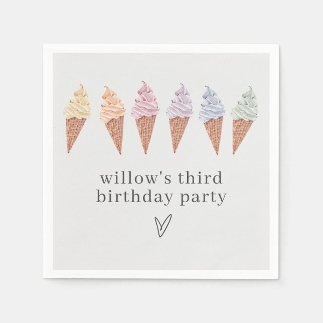 Guardanapo De Papel Ícecream Arco-Íris (Frente)