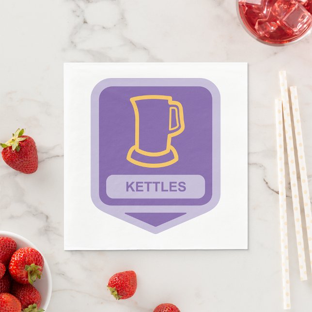 Guardanapo De Papel Ícone de Kettles Roxo e Amarelo Moderno (Criador carregado)