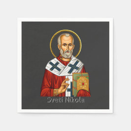 Guardanapo De Papel ícone ortodoxo sérvio de carta de São Nicolau