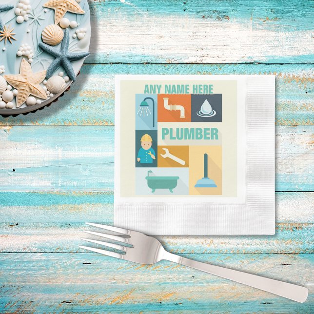 Guardanapo De Papel Iconic do Plumber Profissional Projetado (Criador carregado)