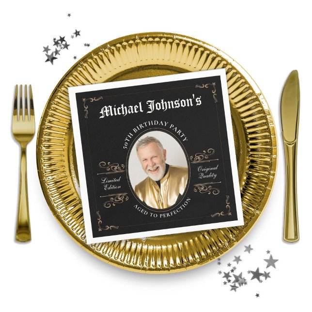 Guardanapo De Papel Idade Clássica para Perfeição Personalizada 50º An (Classic Aged to Perfection Custom 50th Birthday Napkins)