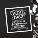 Guardanapo De Papel Idade para Perfeição Vintage Personalizada Anivers<br><div class="desc">Aumente sua celebração de aniversário com nosso Ancião à Perfeição Personalizado Aniversário de Vintage Napkins. Perfeito para um evento clássico de nostalgia do rock 'n roll, esses guardanapos adicionam um toque de charme retrorreflector vintage a qualquer festa de aniversário de marco. Quer você esteja comemorando um aniversário de 21rua, 40º,...</div>