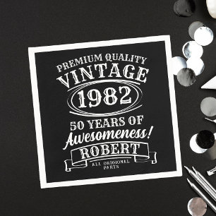 Guardanapo De Papel Idade para Perfeição Vintage Personalizada Anivers