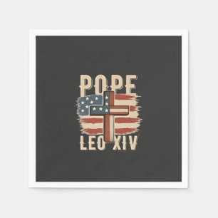 Guardanapo De Papel Igreja Cristã do Papa Leão XIV Bandeira dos EUA