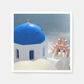 Guardanapo De Papel Igreja Santorini no Sol da Tarde