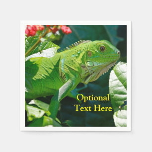 Guardanapo De Papel Iguana Lizard Verde Personalizada