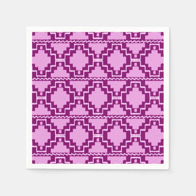 Guardanapo De Papel Ikat Aztec Pattern - Ametist Purple e Violet (Frente)
