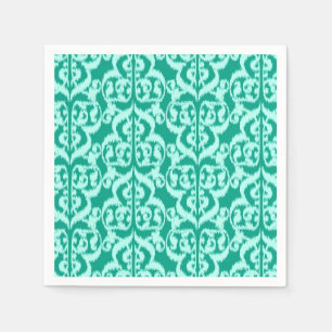 Guardanapo De Papel Ikat Moorish Damask - pavão e aqua