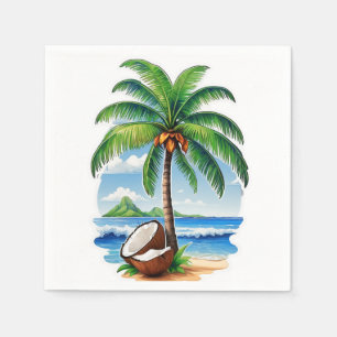 Guardanapo De Papel Ilha Tropical de Árvore de Coco