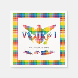 Guardanapo De Papel Ilhas Virgens Americanas Madras, Flag & Islands