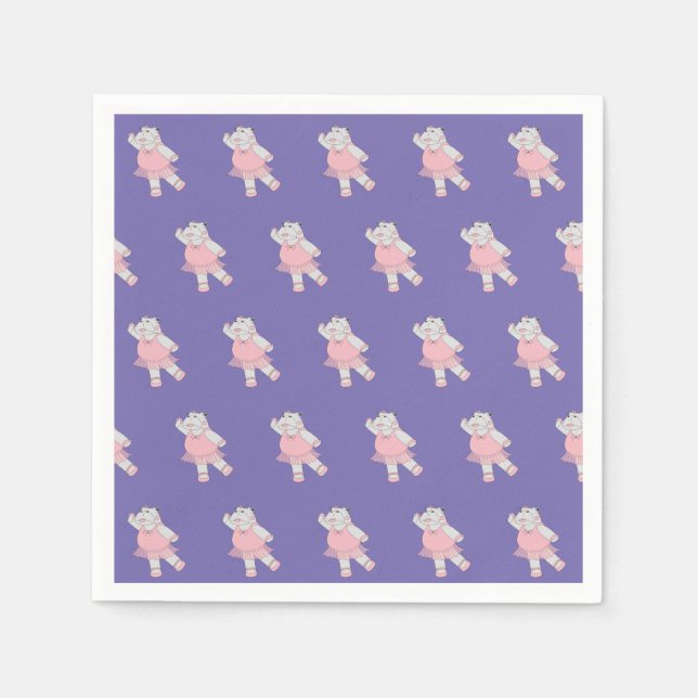 Guardanapo De Papel ilusima Ballerina Hippo Purple (Frente)