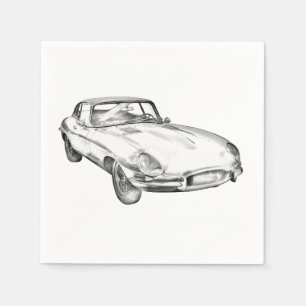 Guardanapo De Papel Ilustração 1964 antiga do carro de esportes de