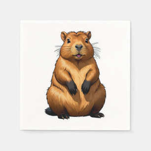 Guardanapo De Papel Ilustração Animal da Capybara Rodent Cute