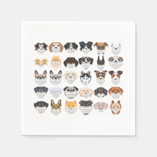 Guardanapo De Papel Ilustração Cães com aparelho respiratório