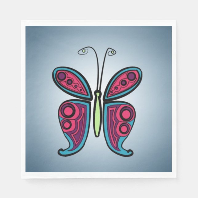 Guardanapo De Papel Ilustração da borboleta (Frente)