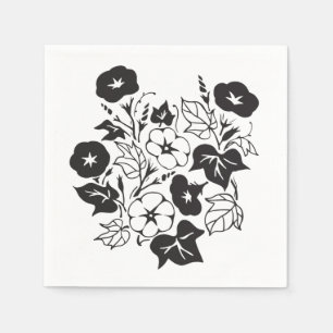 Guardanapo De Papel Ilustração da Glória da Manhã BW I