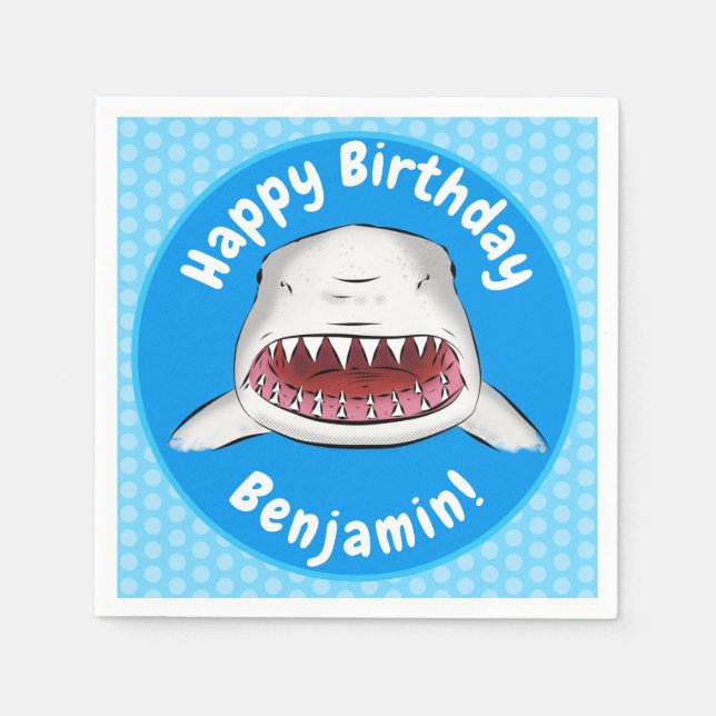 Guardanapo De Papel ilustração da média dos desenhos animados de tubar (Frente)