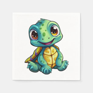Guardanapo De Papel Ilustração da tartaruga de desenho animado