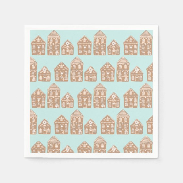 Guardanapo De Papel Ilustração da vila Gingerbird House (Frente)