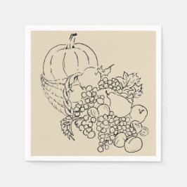 Guardanapo De Papel Ilustração de Ação de Graças da Colheita de Outono
