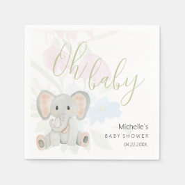 Guardanapo De Papel Ilustração de Aquarela do Elefante da Primavera Cu