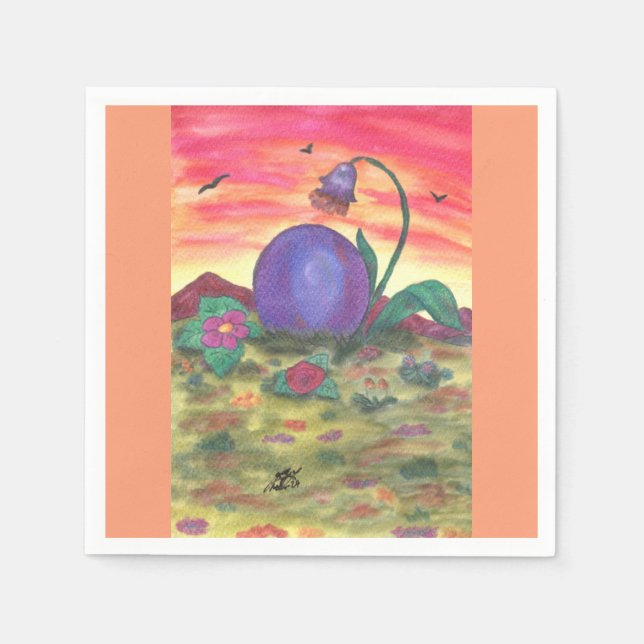Guardanapo De Papel Ilustração de Arte de Aquarela Ovo de Páscoa Salur (Frente)