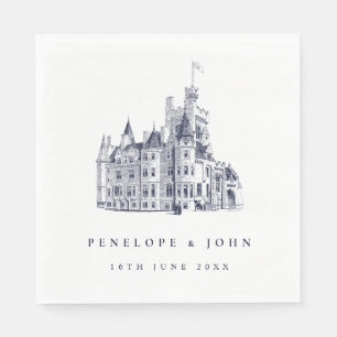 Guardanapo De Papel Ilustração de Casamento de Castelo Vintage Elegant