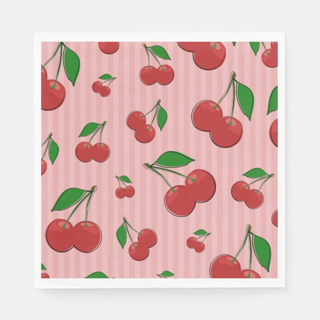 Guardanapo De Papel Ilustração de Cerejas (Frente)