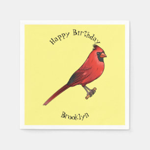 Guardanapo De Papel ilustração de desenho animado de aves cardeal nort