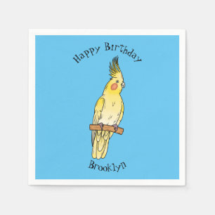 Guardanapo De Papel Ilustração de desenho animado de aves Cockatiel