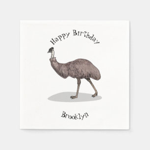 Guardanapo De Papel Ilustração de desenho animado de aves da Emu
