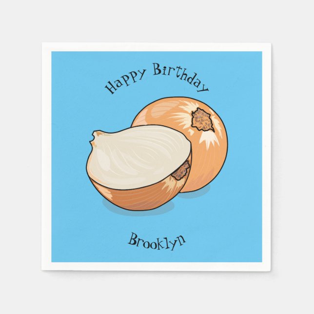 Guardanapo De Papel Ilustração de desenho animado de cebola (Frente)