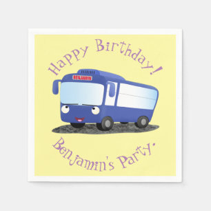 Guardanapo De Papel Ilustração de desenho animado de ônibus moderno