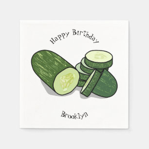 Guardanapo De Papel Ilustração de desenho animado de pepino