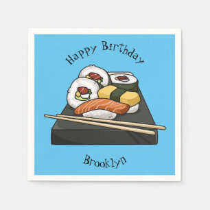 Guardanapo De Papel Ilustração de desenho animado Sushi