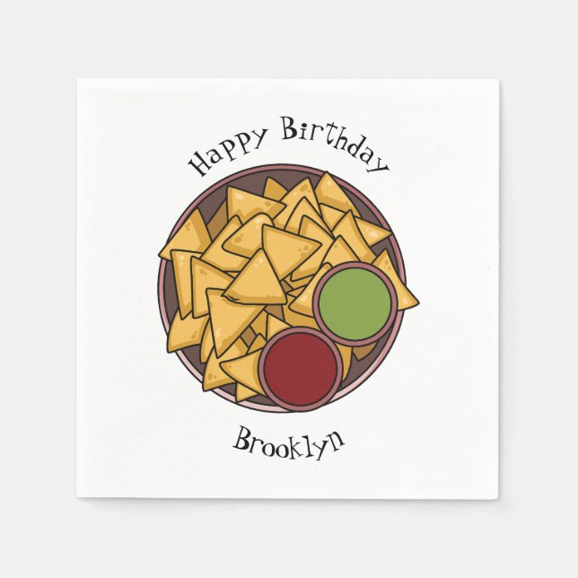 Guardanapo De Papel Ilustração de desenho de Nachos (Frente)