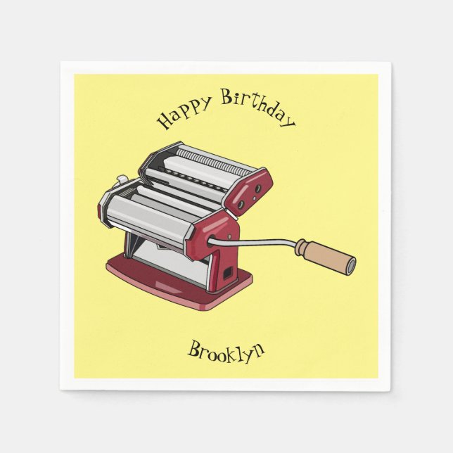 Guardanapo De Papel Ilustração de desenho do fabricante de massas (Frente)